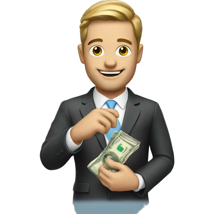 realtor with money on his hand emoji