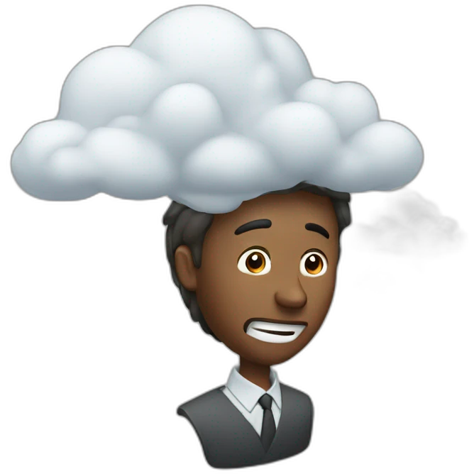 man who drops it came out of his mouth with a cloud above it that symbolizes a thought emoji