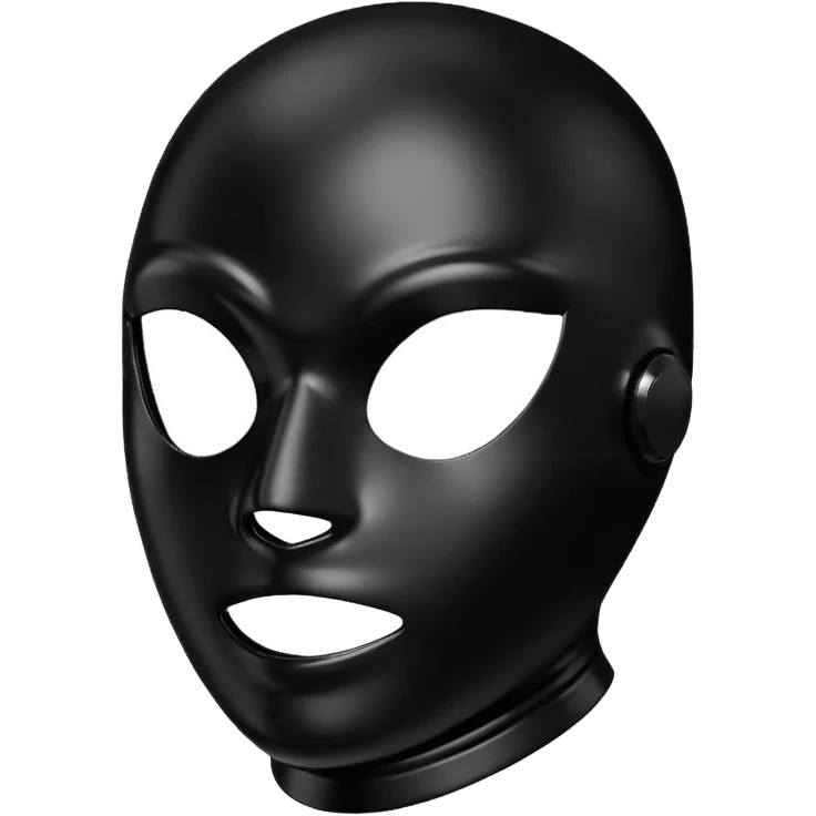 Black latex gimp mask white edge emoji