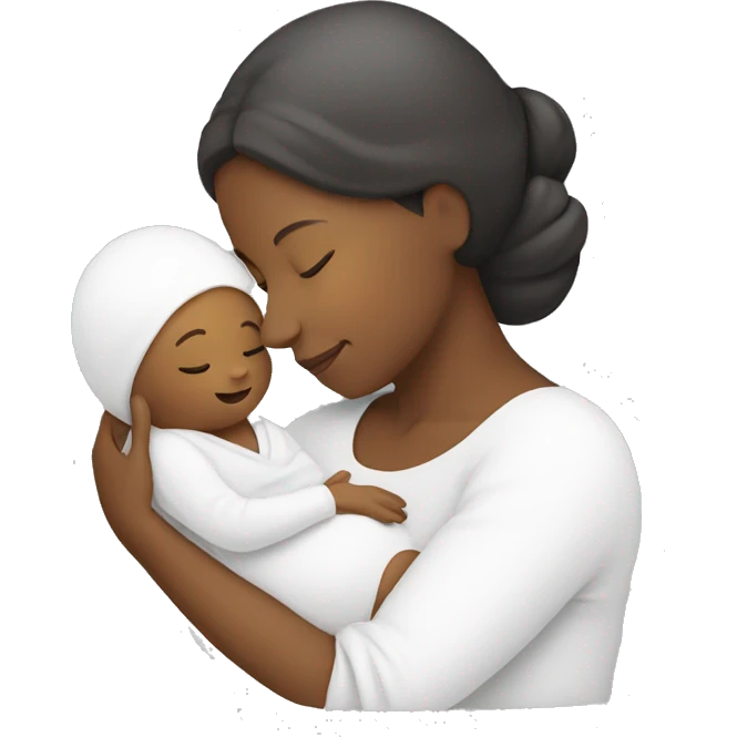 mother white hugging newborn son white icon emoji