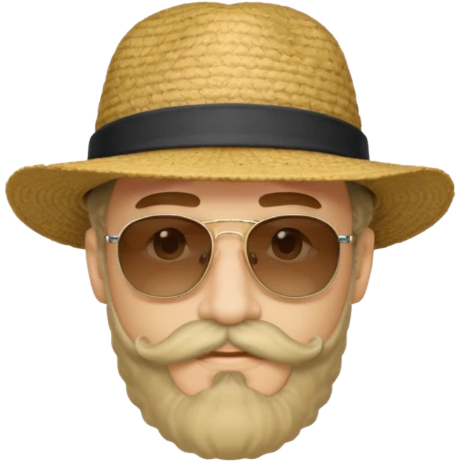 LONG CURLY mustached man in sunglasses with HAT emoji