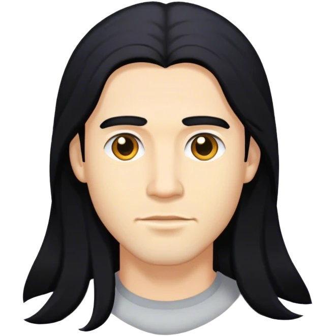 Man with long black hair emoji