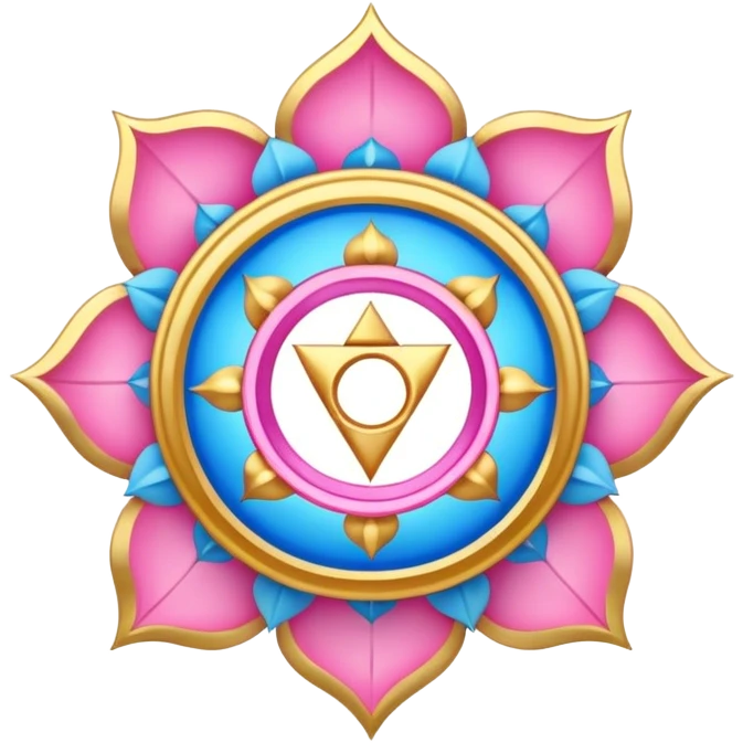 Vishuddha chakra is blue pink gold emoji