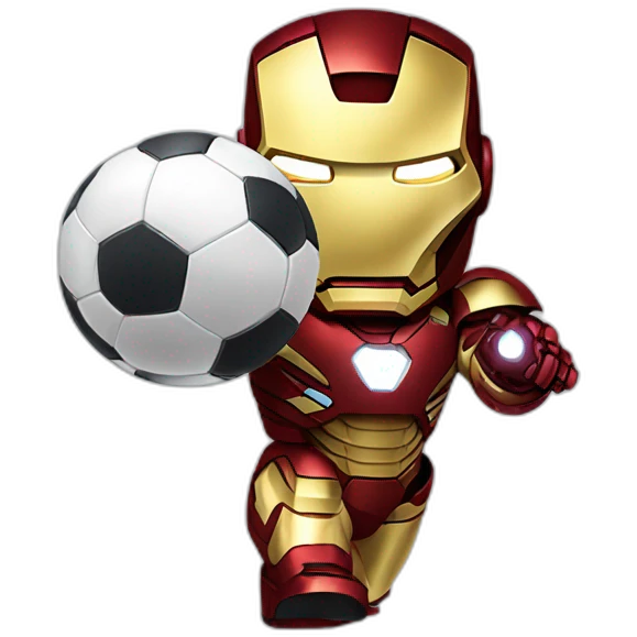 Iron Man with soccer ball emoji