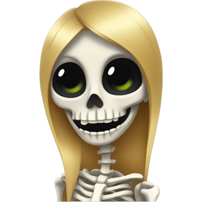 skeleton doing a sassy hair flip  emoji