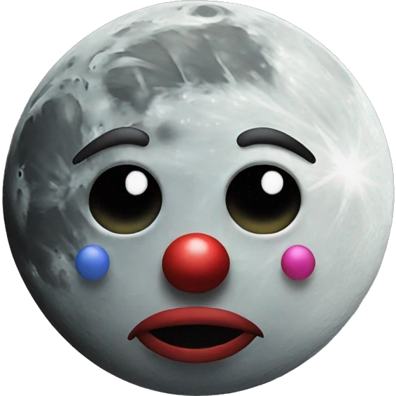 Moon with clown on it emoji