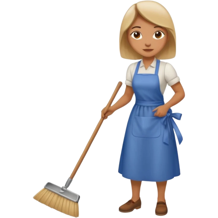 woman sweeping the floor emoji