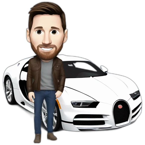 lionel messi in a bugatti emoji