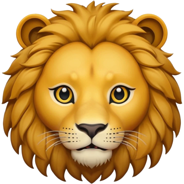 lion face emoji dot eyes, solid black , no iris emoji
