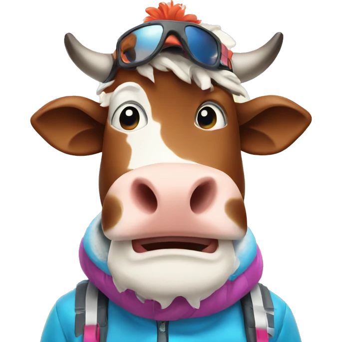 cow in ski emoji