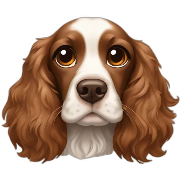 Cachorro Cocker spaniel marrom dormindo olhos fechados emoji