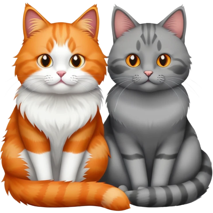 Orange cat and gray cat yin and yang  emoji