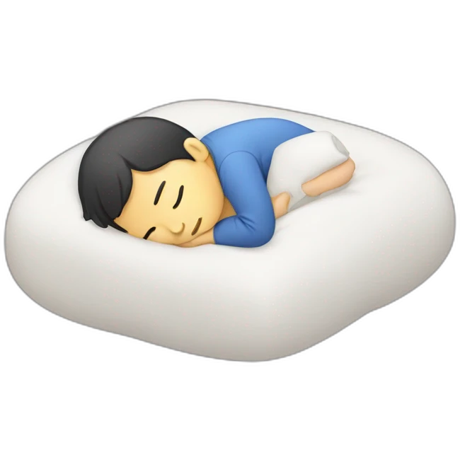 Korean sleeping with a pillow between his feet emoji