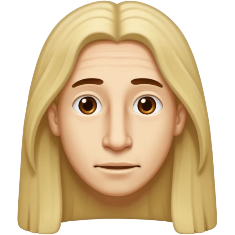Make a emoji of a person with light skin with long nose hair that goes down like 2 inchis with long hair and with not that much hair  emoji