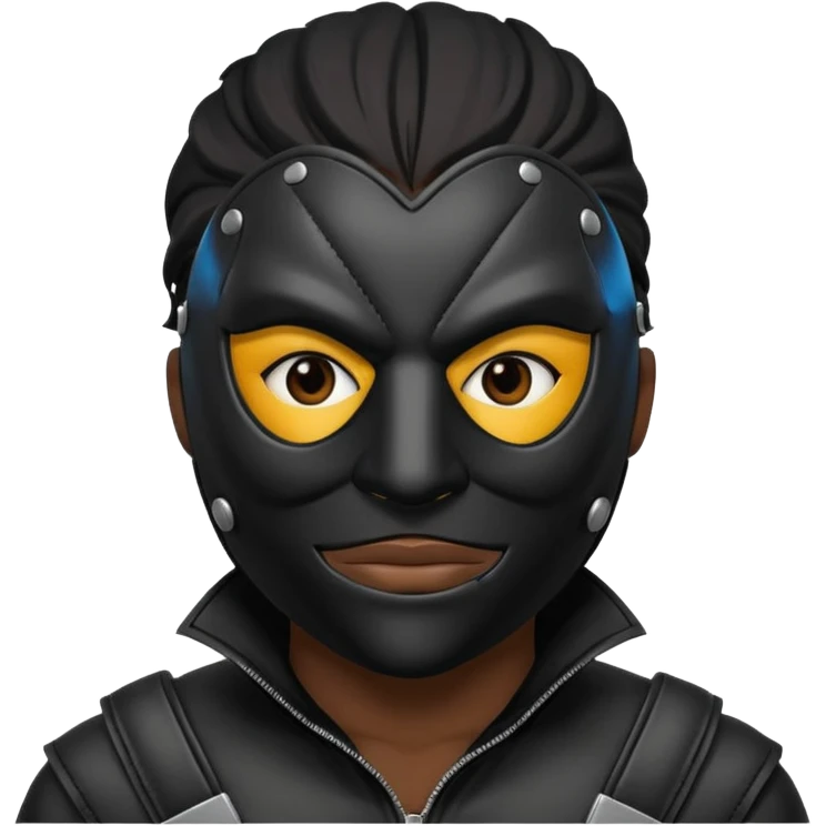 bdsm slave black leather fullhead mask  emoji