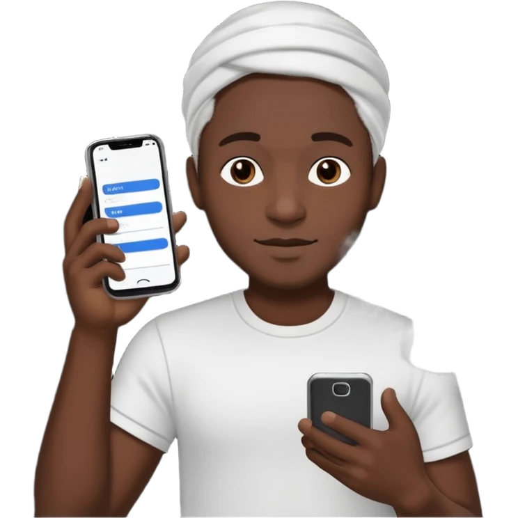 black man holding a phone with three lines of coke on it horizontally  emoji