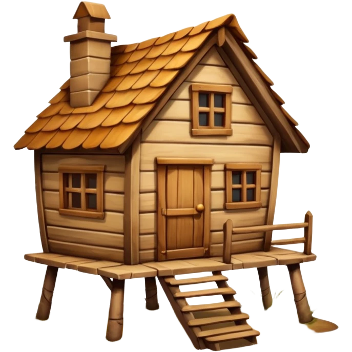 wooden house on chicken legs emoji