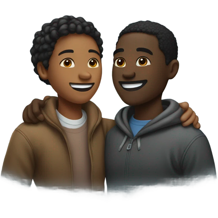 Black people hugging emoji