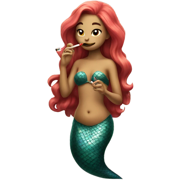 Mermaid smoking a cigarette emoji