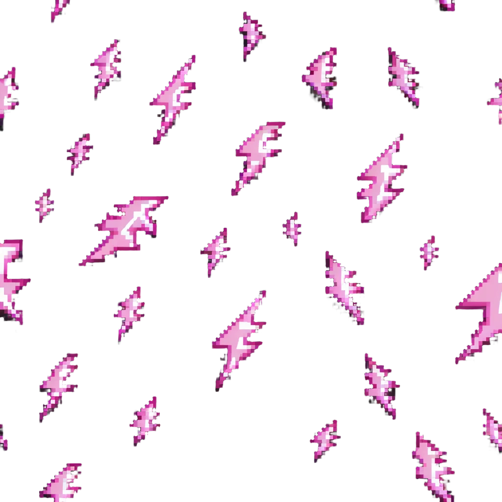 Pink lightning bolt with rock and roll stars emoji