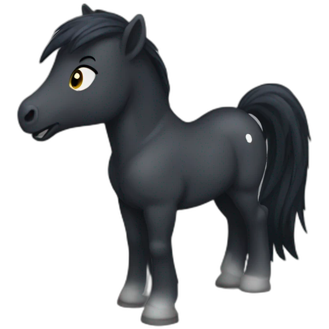 Dark poney blowing air emoji