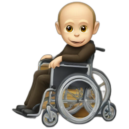 vladimir putin monkey wheelchair on stairs emoji