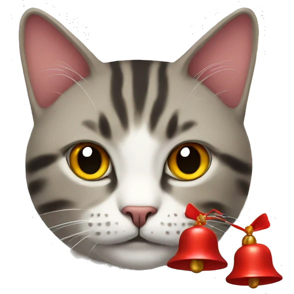 cat with red bells emoji