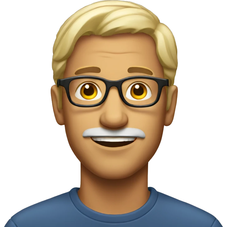 a good looking man with spectacles emoji