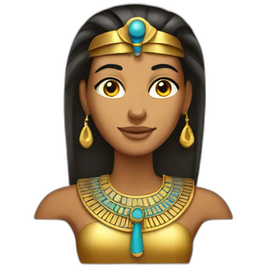 Egyptian female pharaon, tanned skim emoji