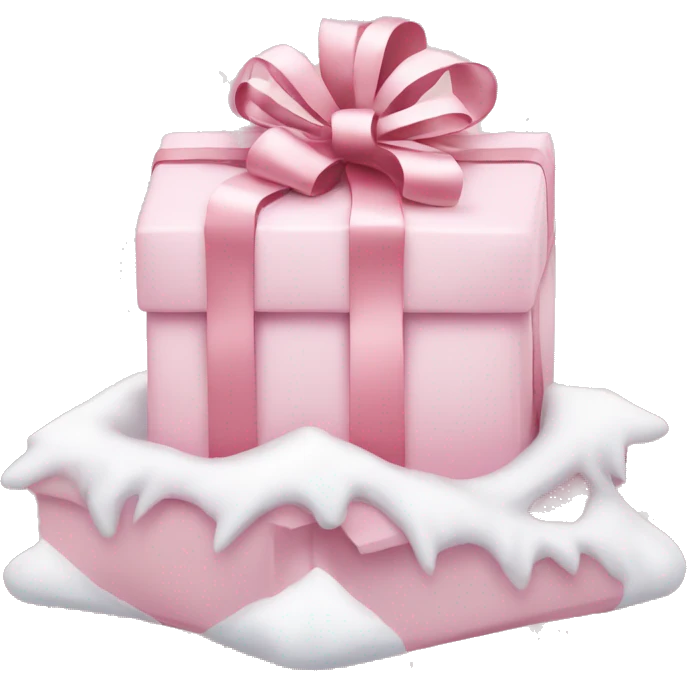 Light pink Christmas gifts under a white Christmas tree  emoji
