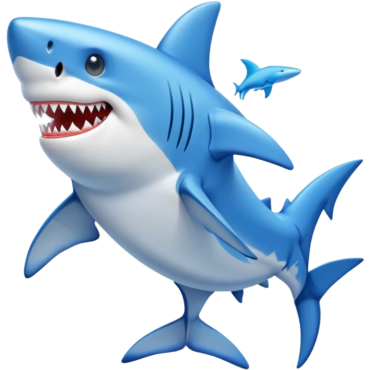 tiburón con zapatos azules emoji