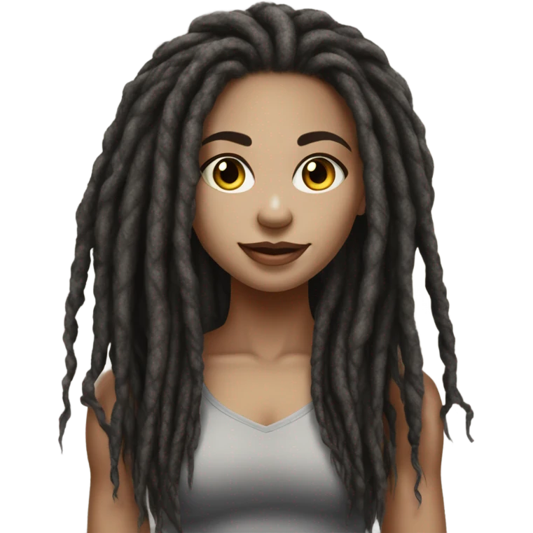 elegant light-skinned dark dreadlocks beauty portrait bodybuilding  emoji