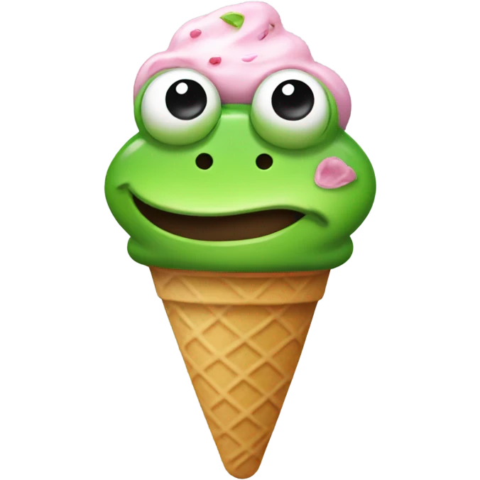 a frog shaped like ice cream emoji