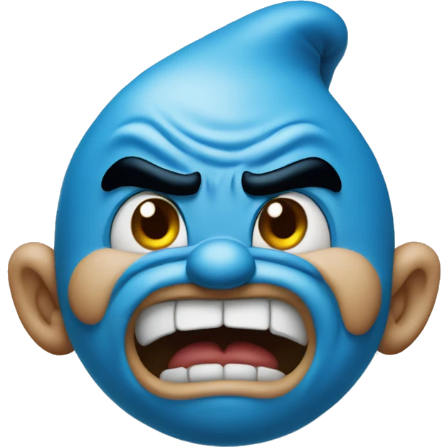 Smurf angry emoji