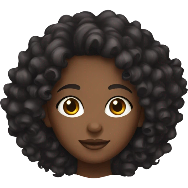 Black girl in her 20s with curly hair emoji