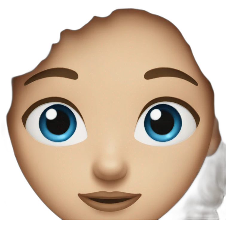 women with brown hair and blue eyes emoji