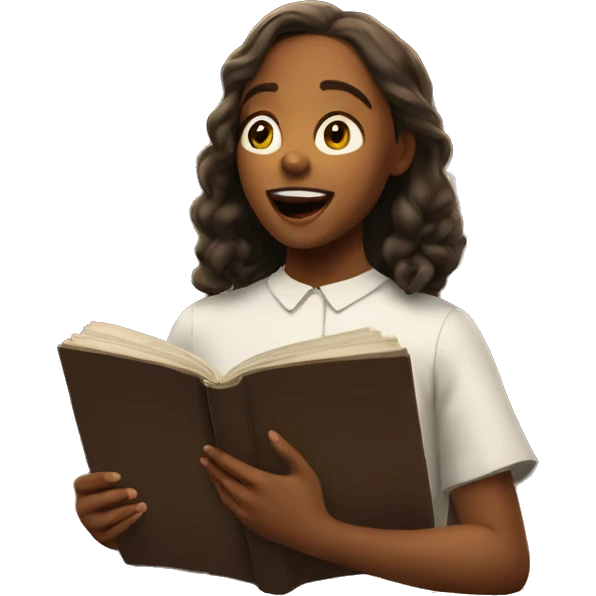 Girl sings in church on the choir emoji