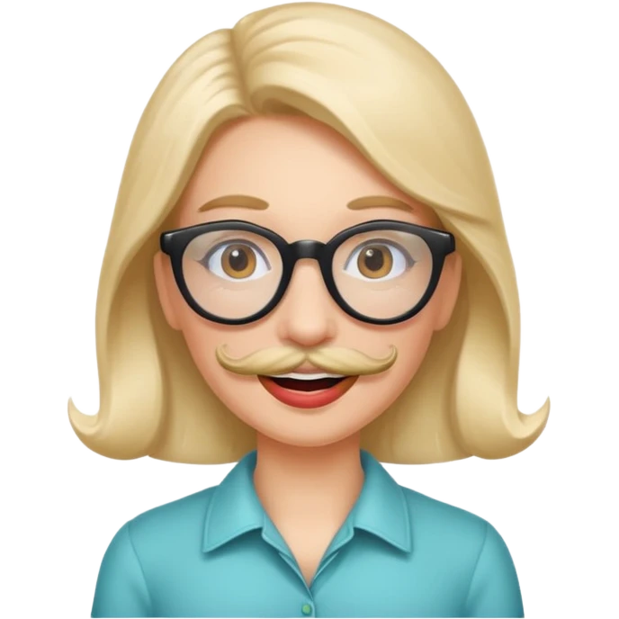 woman with joke glasses mustache emoji