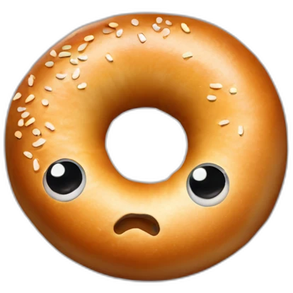 Bagel with eyes emoji