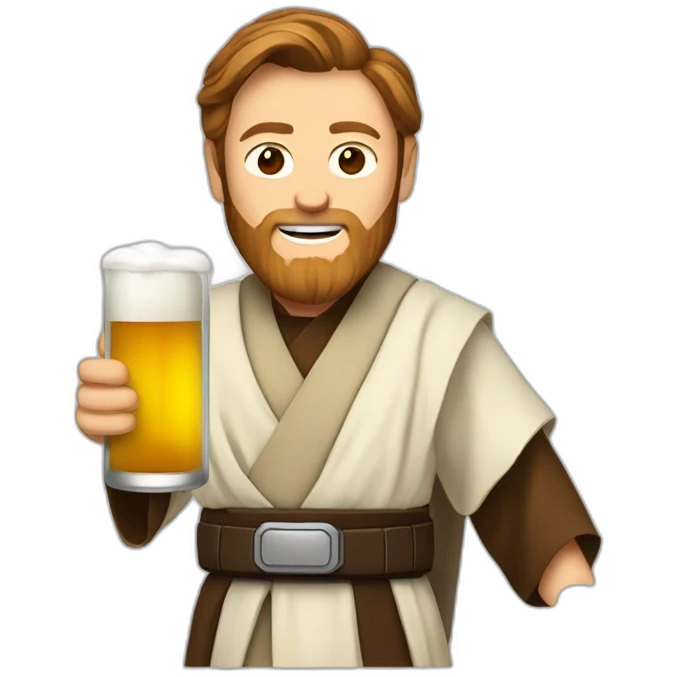 Obi wan kenobi with beer emoji