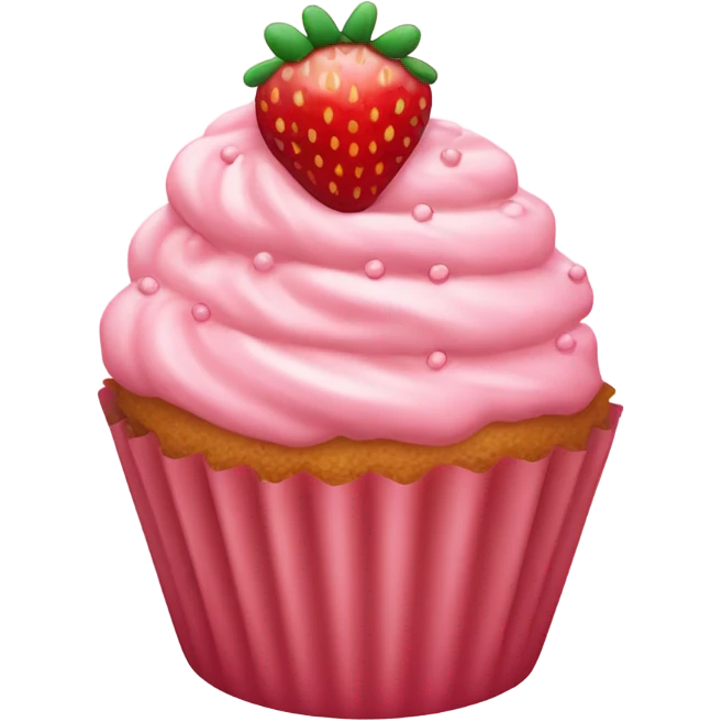 Cute strawberry cupcake emoji