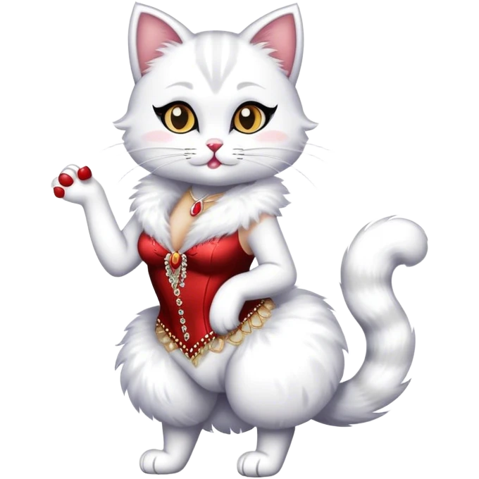 Burlesque dancer cat emoji