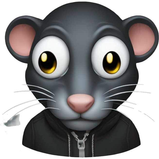 A black rat as a hacker emoji