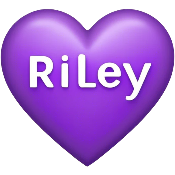 Purple Heart with the letters Riley in the middle  emoji
