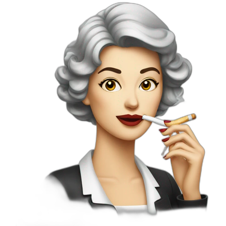 a classy lady smoking cigarettes  emoji