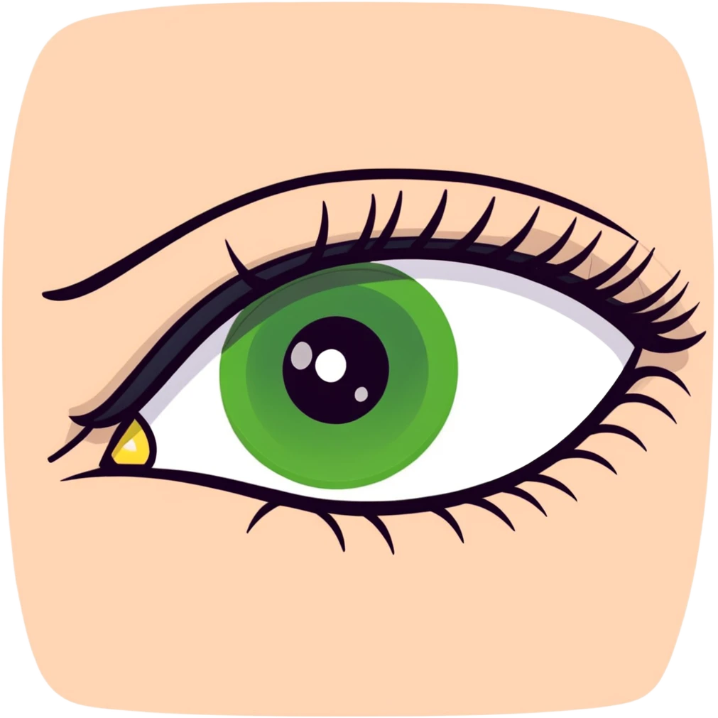 Green eyes with long eyelashes emoji