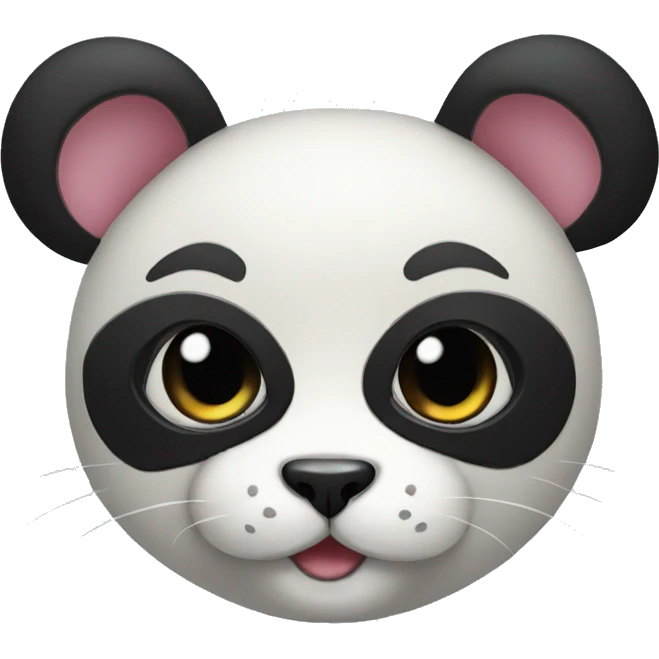 cute masked panda-cat-hybrid emoji