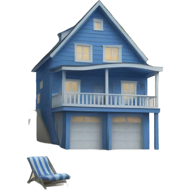 blue beach house emoji