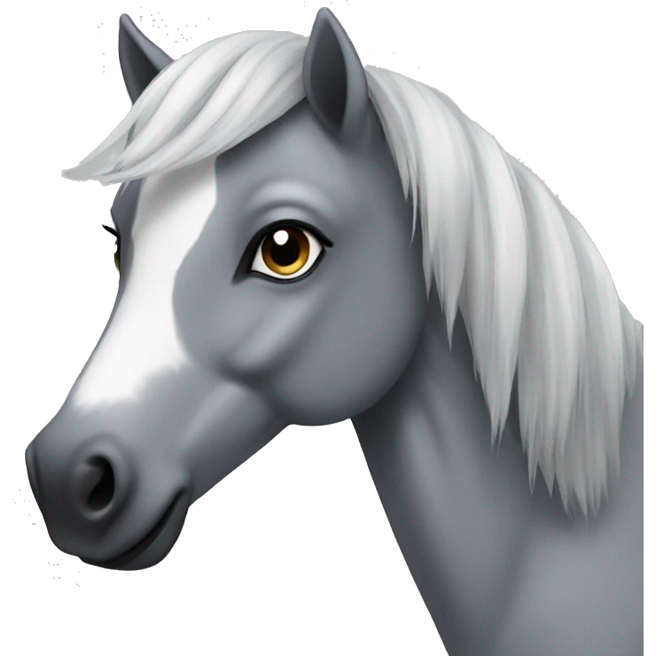 Grey Falabella pony emoji