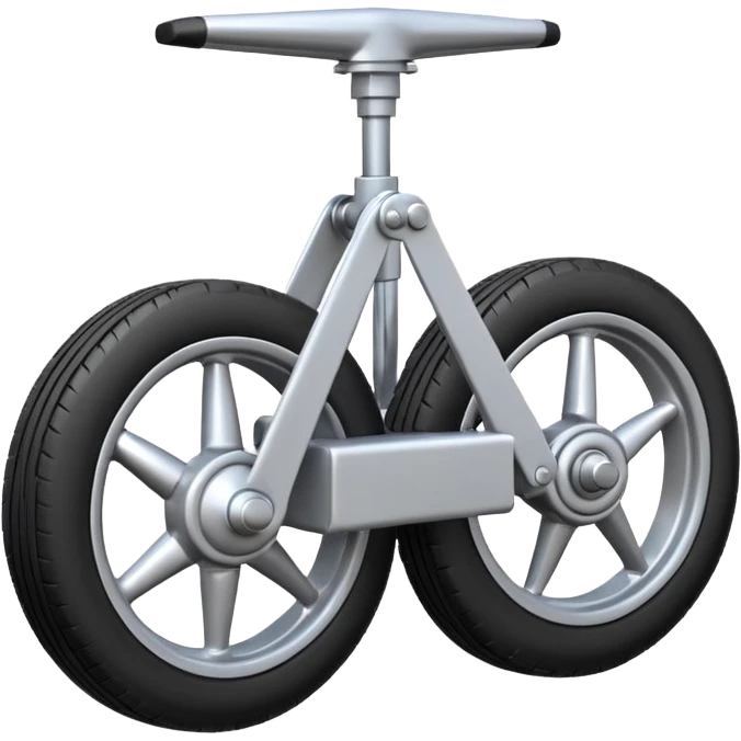 Emoji-style aircraft landing gear with a single wheel and strut, simplified design, clean lines, cartoon-like, isolated on white background, minimal shading emoji